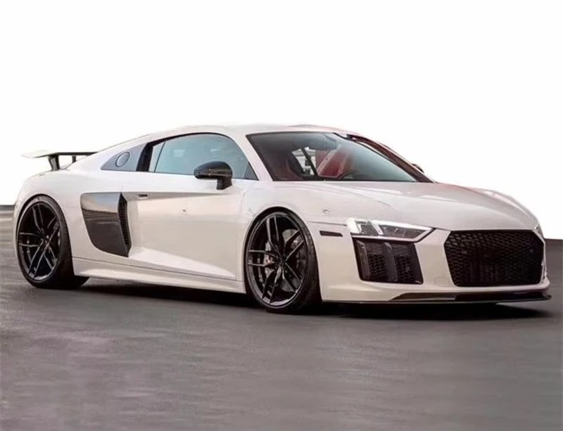 VRS Style Carbon Fiber Front Bumper Lip Splitter for  R8 V10 Plus 2017-2024